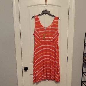 American Rag Orange Tie-Dye Midi Dress